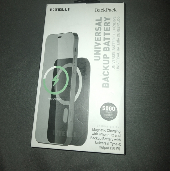 INTELLI BackPack 5000mAh MagSafe PowerBank, 20W USB-C out - Picture 1 of 2